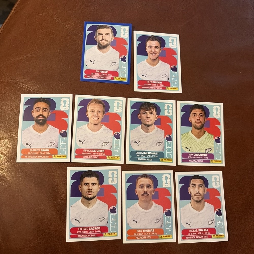 Panini FIFA New Zealand Sticker Lot 9 Tim Payne Blue Parallel 2026 Rare
